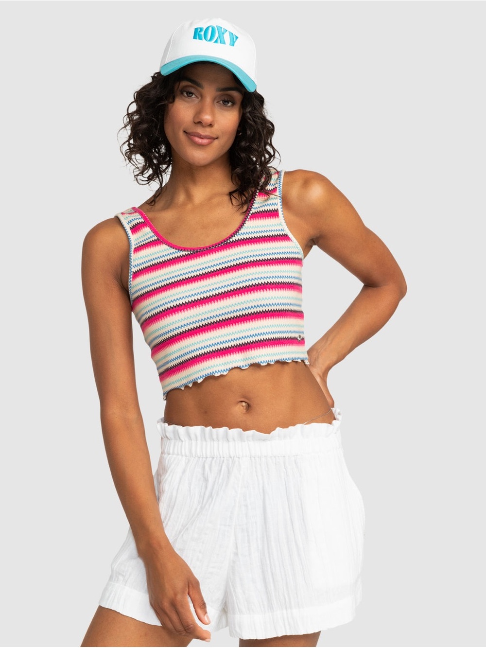 Roxy Keep It Wavy Printed Ribbed Tank Top NWT Size Small